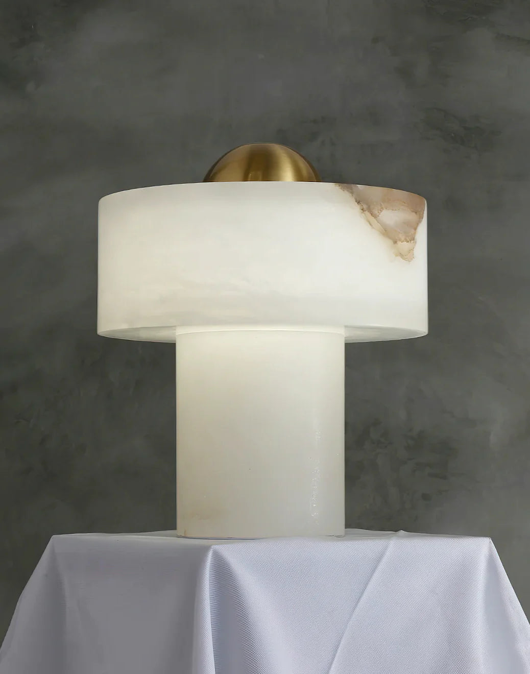 Lámpara de Mesa de Alabastro de Piedra