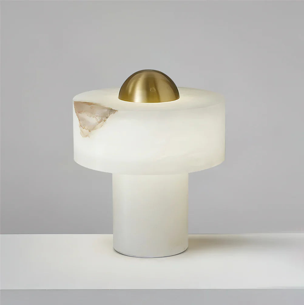 Lámpara de Mesa de Alabastro de Piedra