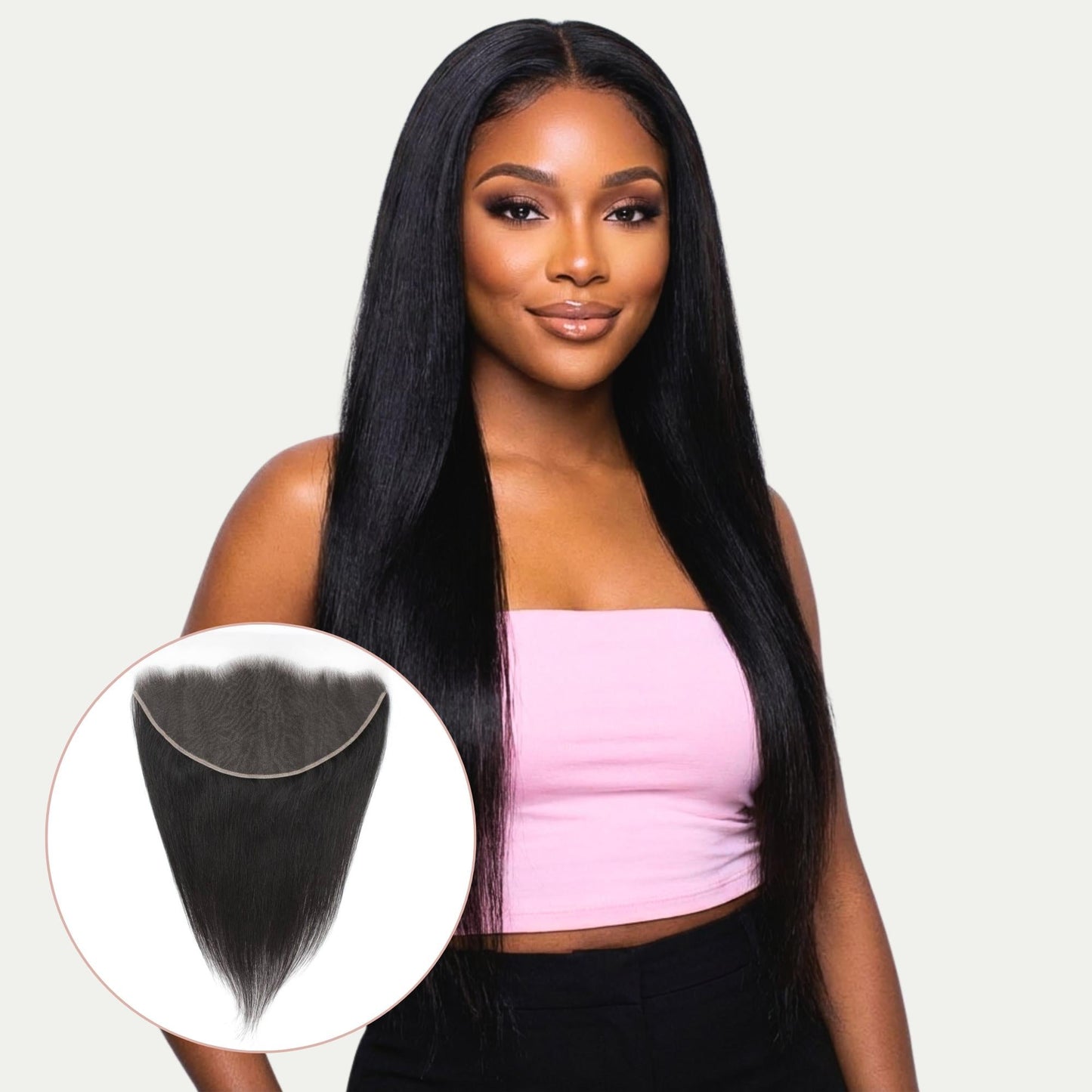 Frontal de Cabello Humano Liso HD Lace de 13x6