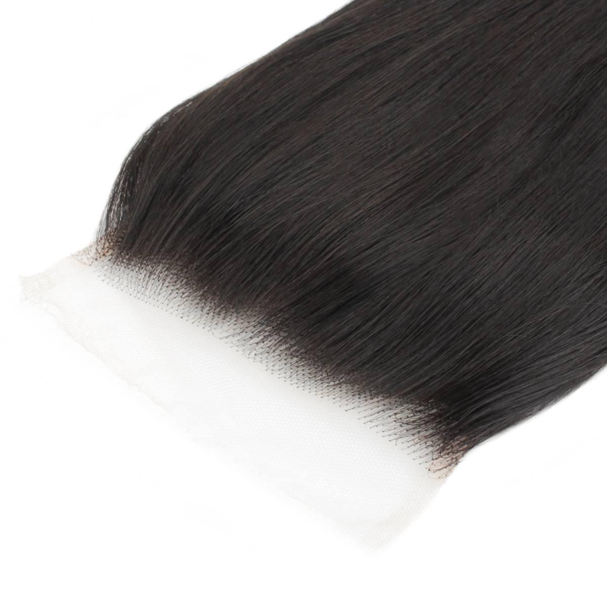Cierre de cabello humano liso de encaje HD 5x5
