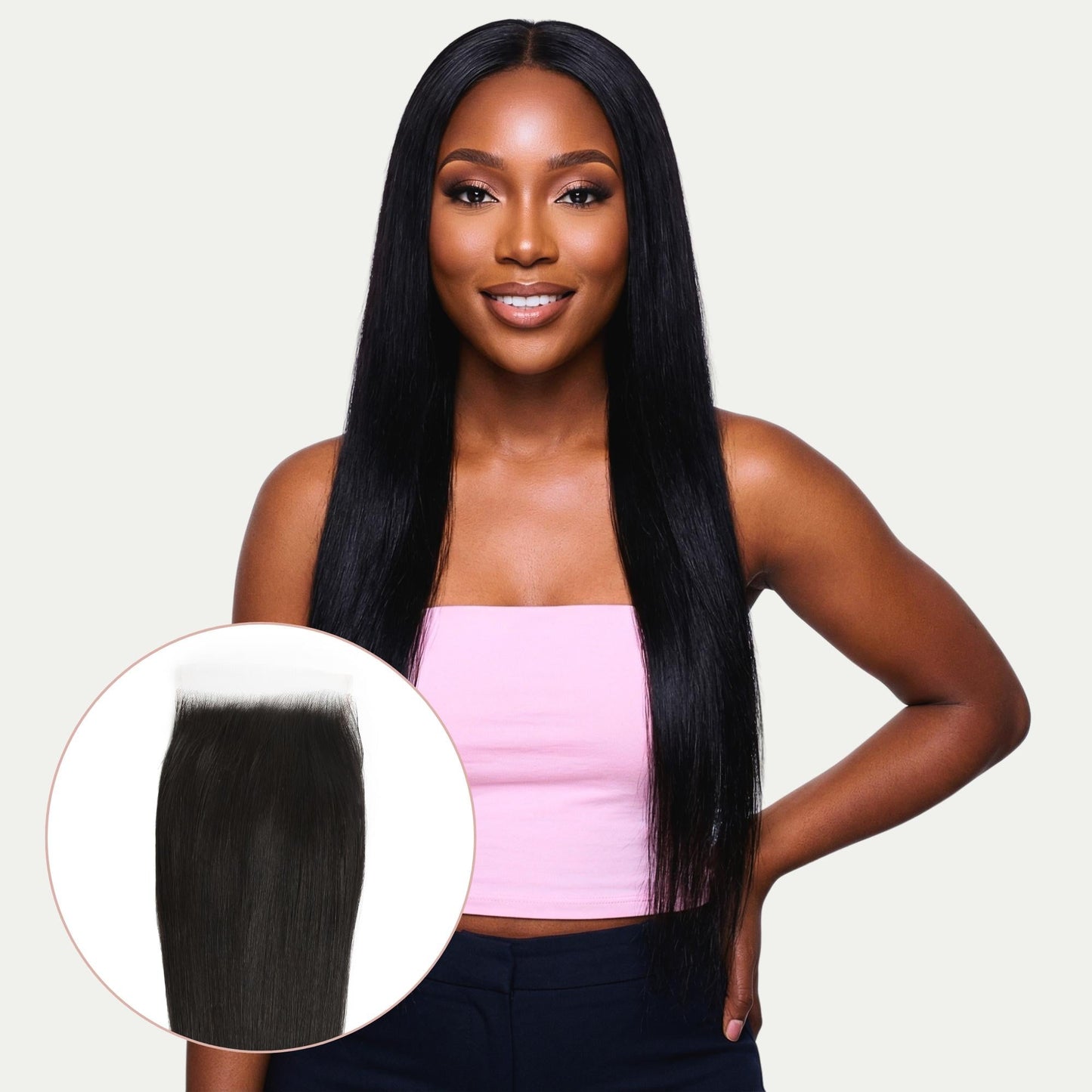 Cierre de cabello humano liso 6x6 HD Lace
