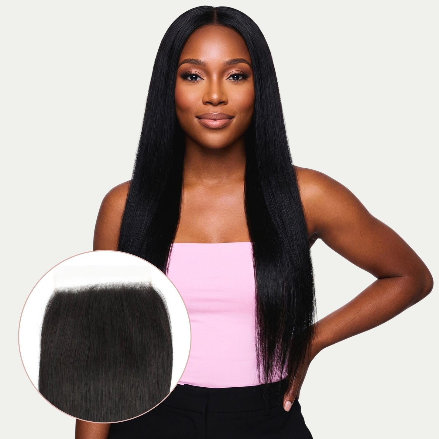Cierre de Cabello Humano Liso 7x7 HD Lace