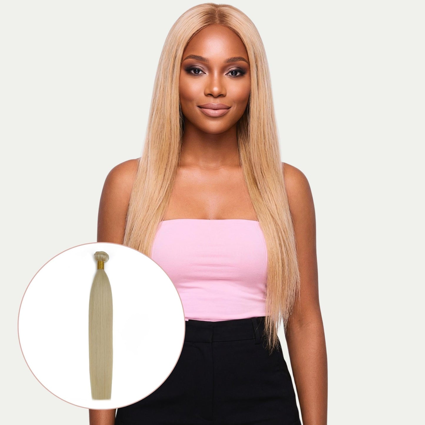Extensiones de Cabello Humano Liso Rubio 100% Natural