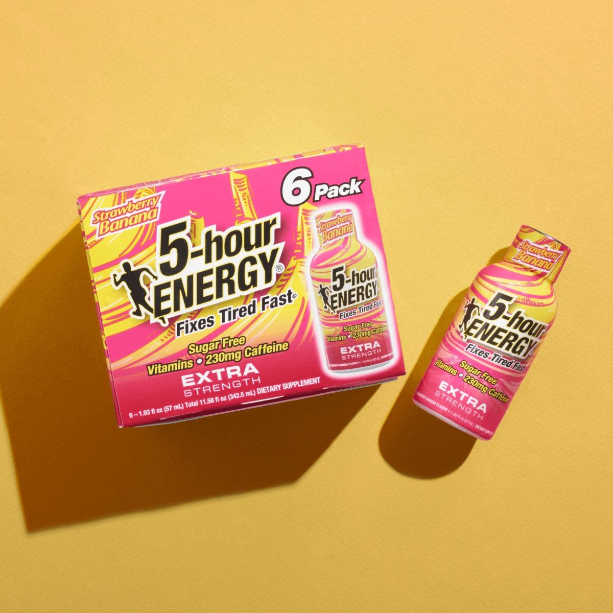 Bebidas energéticas de 5-hour ENERGY sabor Fresa Plátano, Extra Fuerte