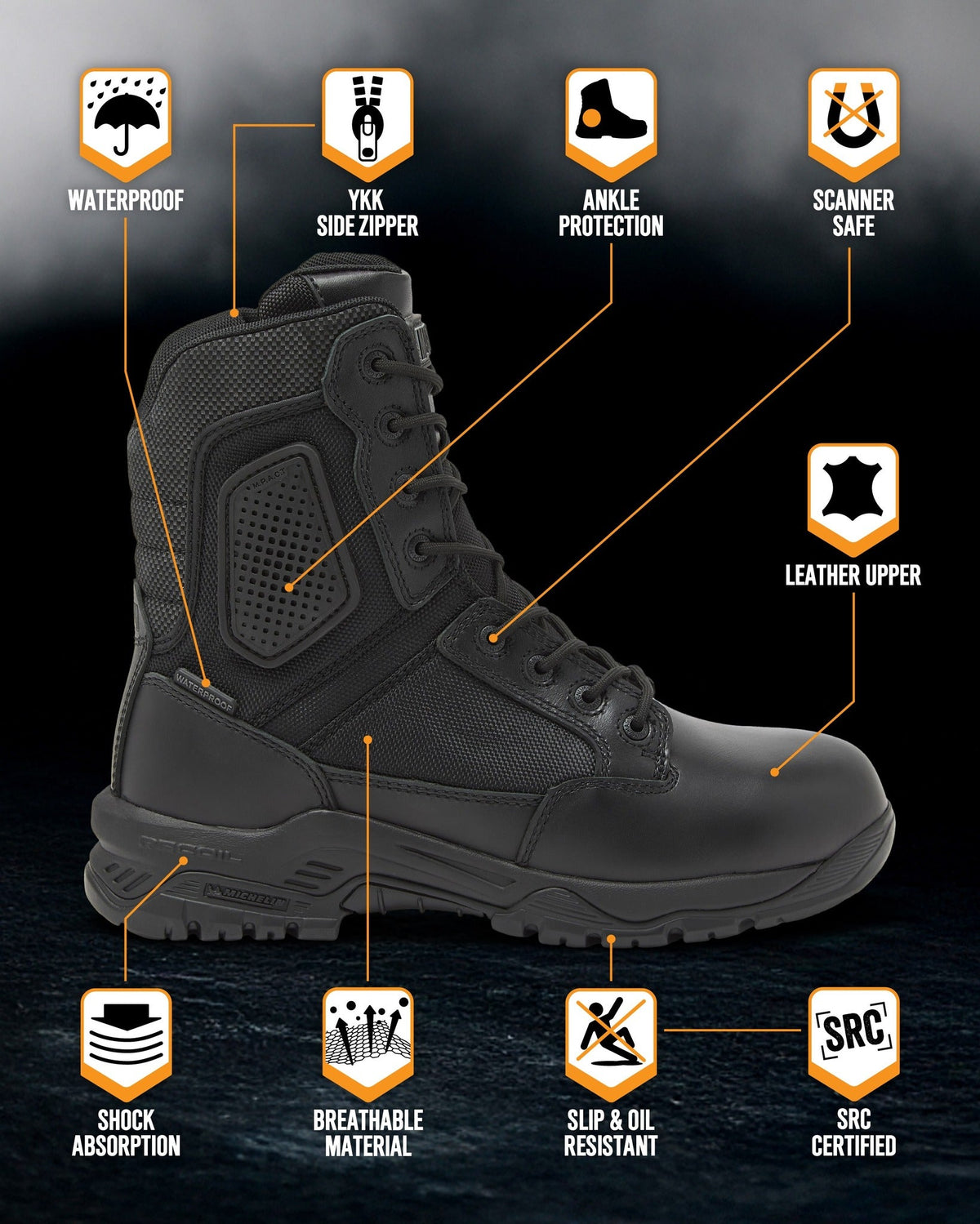 STRIKE FORCE 8" Boot SZ WP