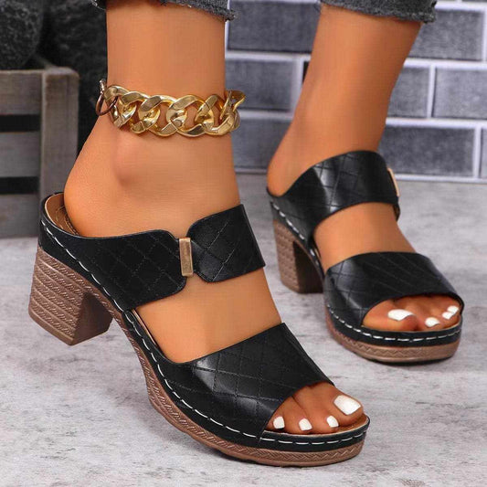 Zapatos Tendencia Sandalias de Tacón Cuadrado para Mujer Tacones Elegantes y Cómodos para Fiesta/Noche de Citas