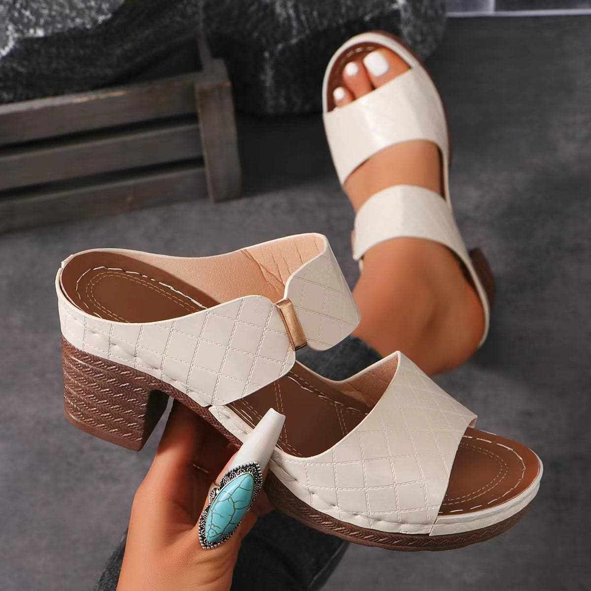 Shoes Trendsi Block Heel Sandals Women's Party/Date Night Heels Stylish & Comfy