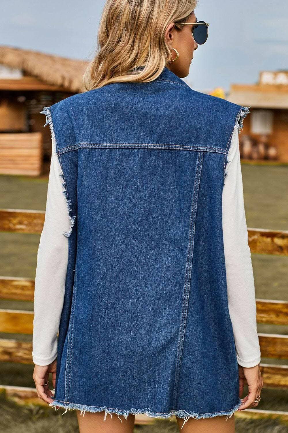 Trendsi Distressed Denim Sleeveless Top — Casual Summer Style