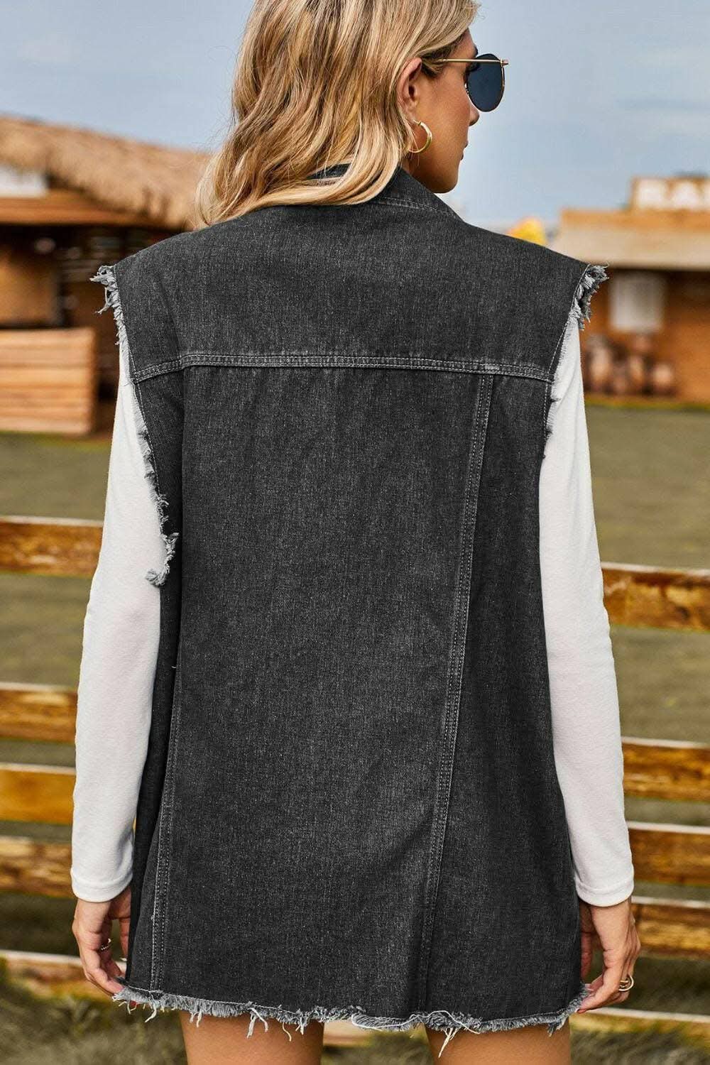 Trendsi Distressed Denim Sleeveless Top — Casual Summer Style
