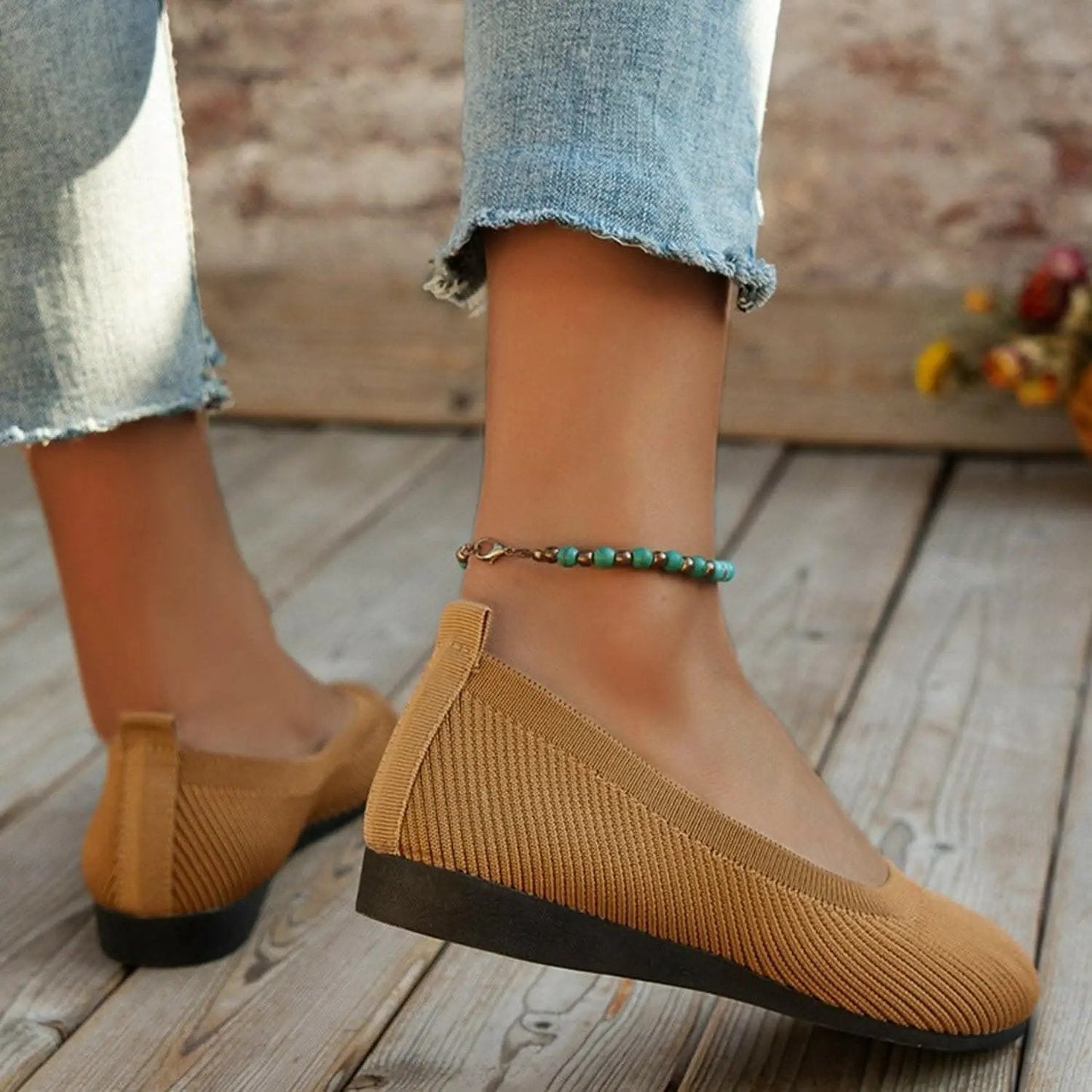 T-Shirts Trendsi Shoes - Stylish knitted ballet flats