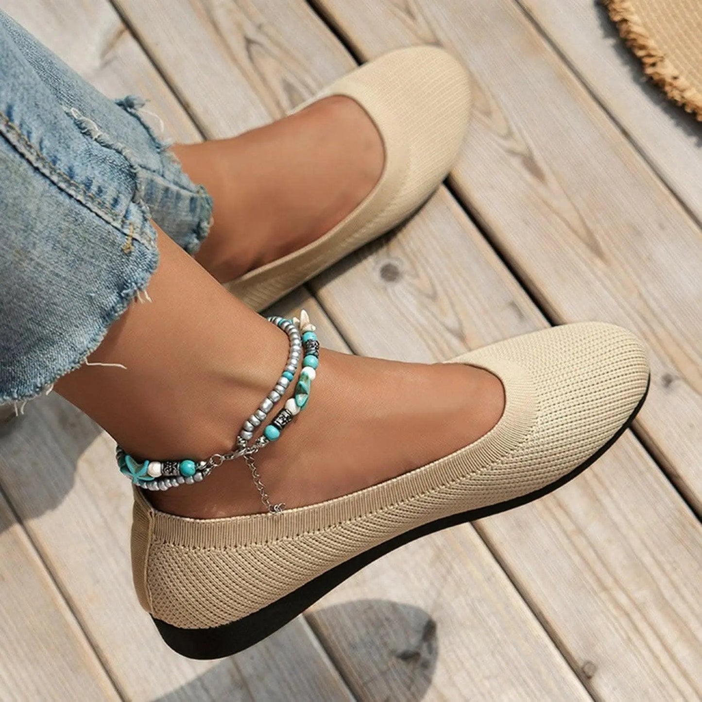 T-Shirts Trendsi Shoes - Stylish knitted ballet flats
