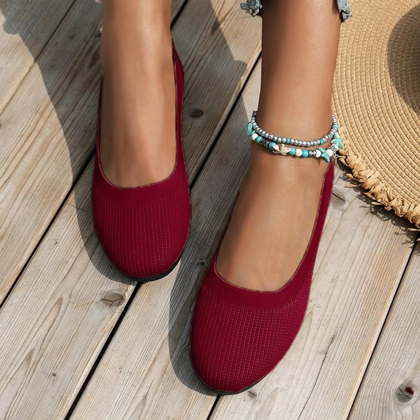 T-Shirts Trendsi Shoes - Stylish knitted ballet flats