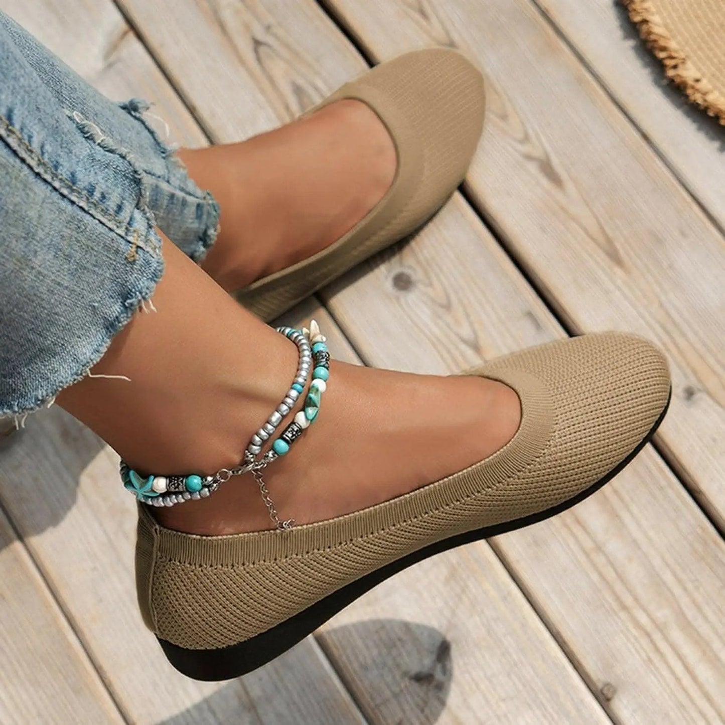 T-Shirts Trendsi Shoes - Stylish knitted ballet flats