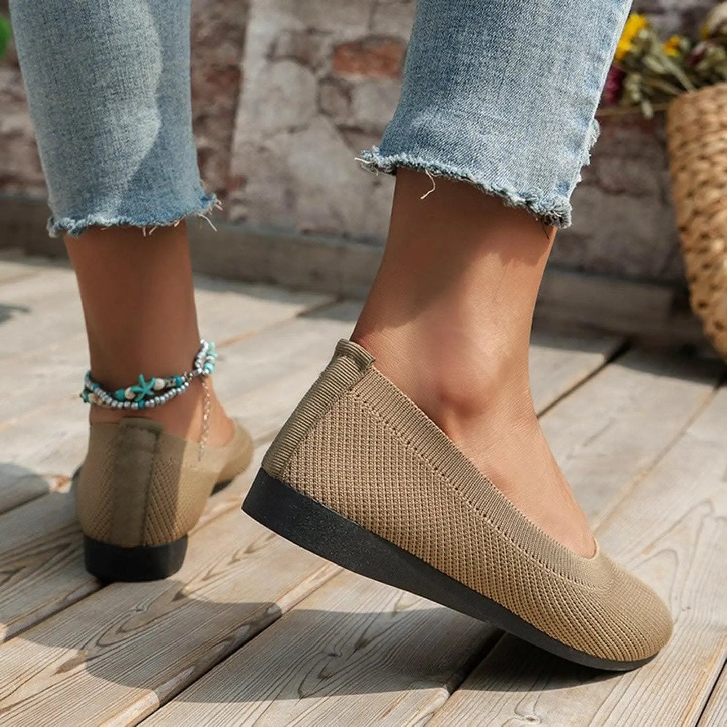 T-Shirts Trendsi Shoes - Stylish knitted ballet flats