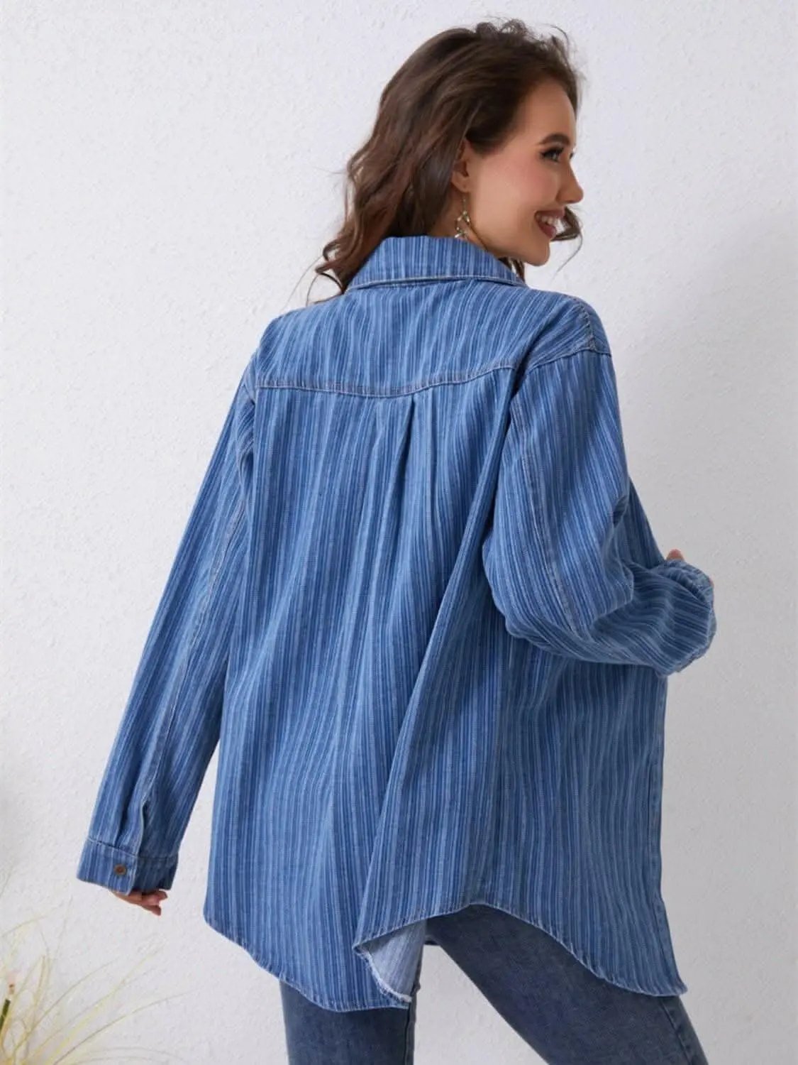Pants Trendsi Jeans & Denim - Stylish striped denim shirt