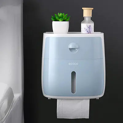 Tissue Box and Bathroom Storage Organizer Shelf
