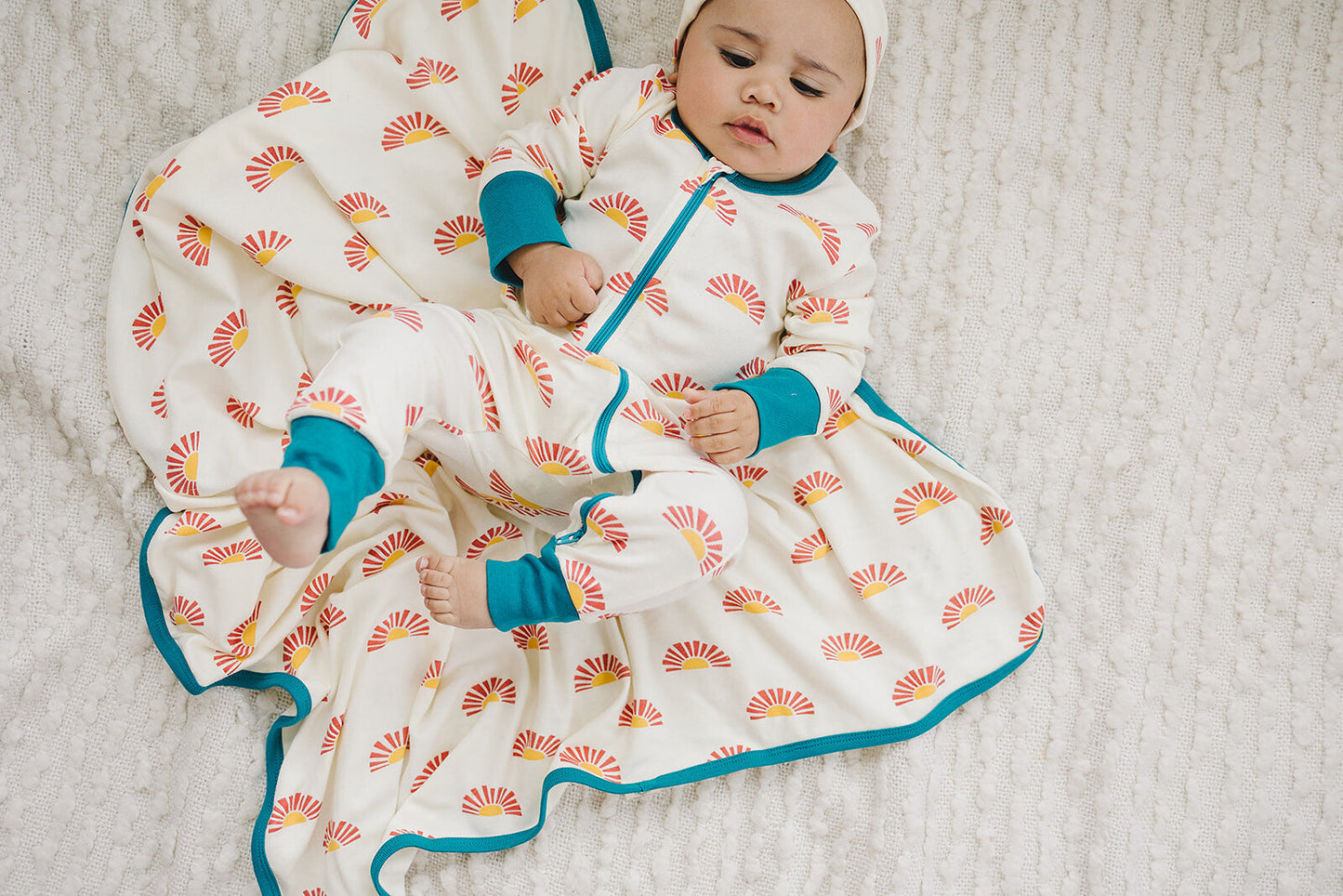 Pijama con cremallera de algodón orgánico con certificación GOTS - Amanecer