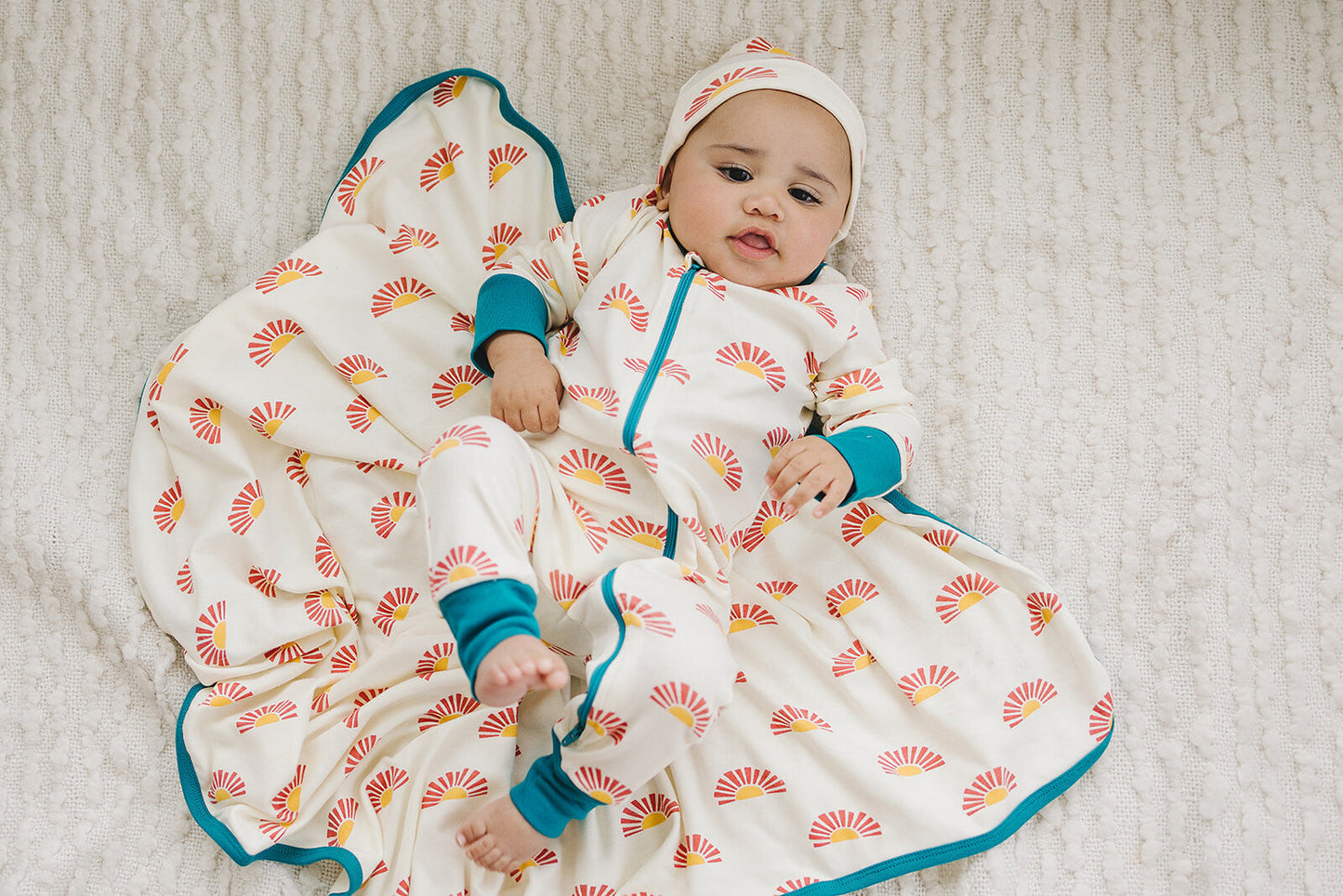 Pijama con cremallera de algodón orgánico con certificación GOTS - Amanecer