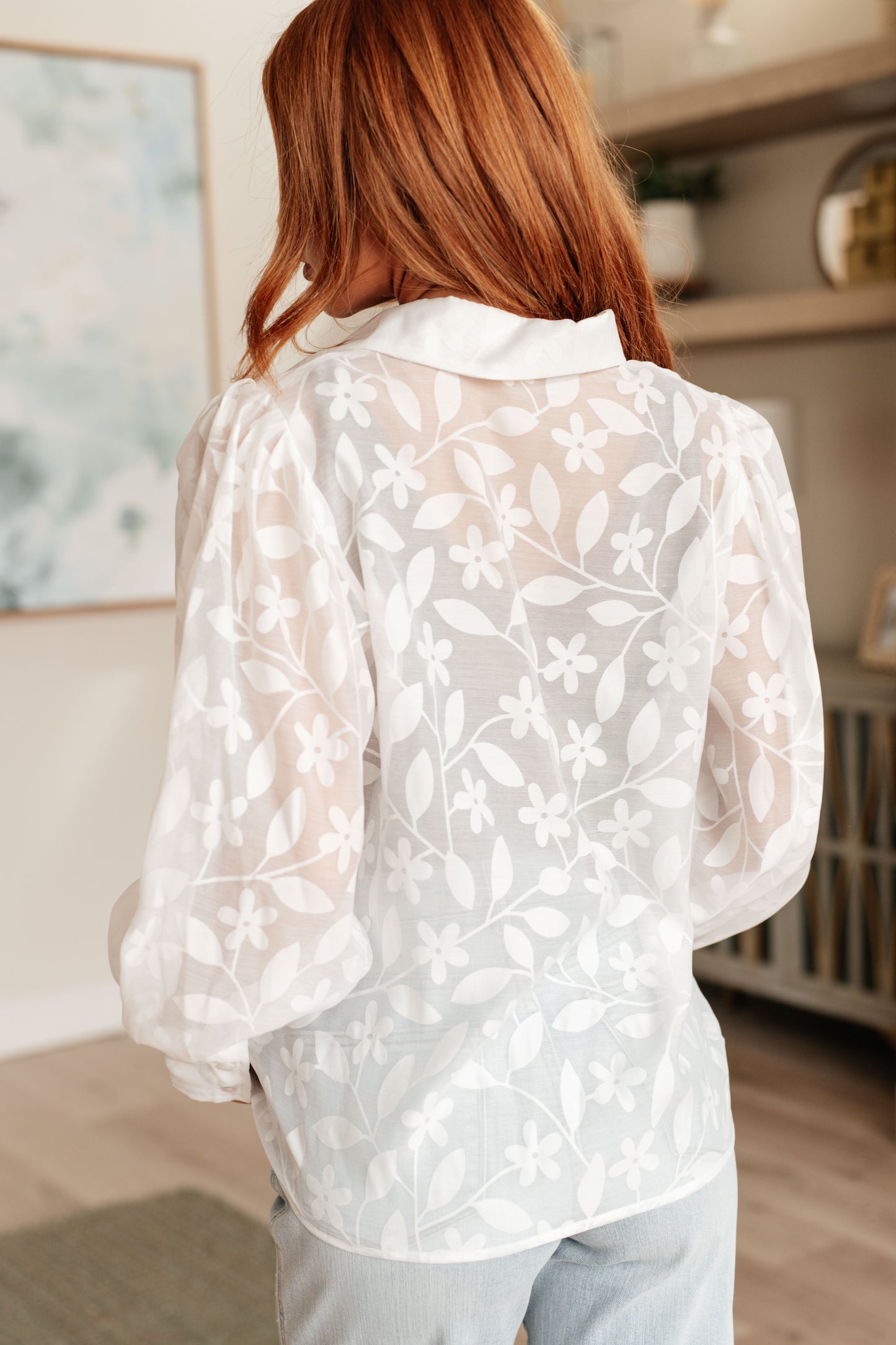 Camisa abotonada de encaje Sweet Serotonin