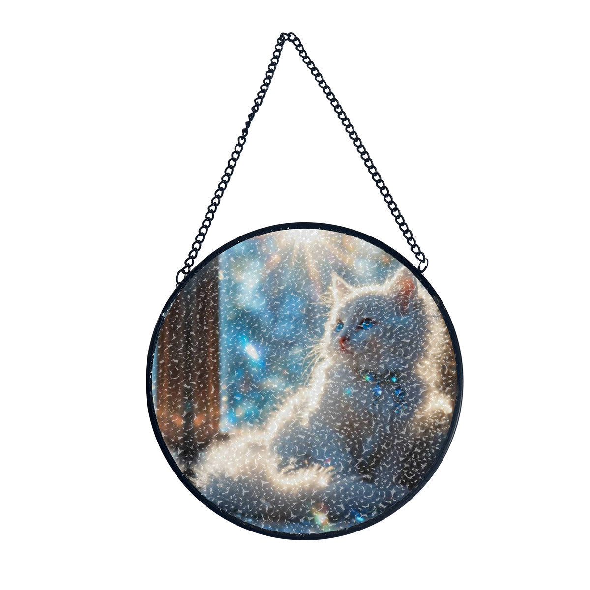 Fluffy White Kitten Suncatcher Home Decor