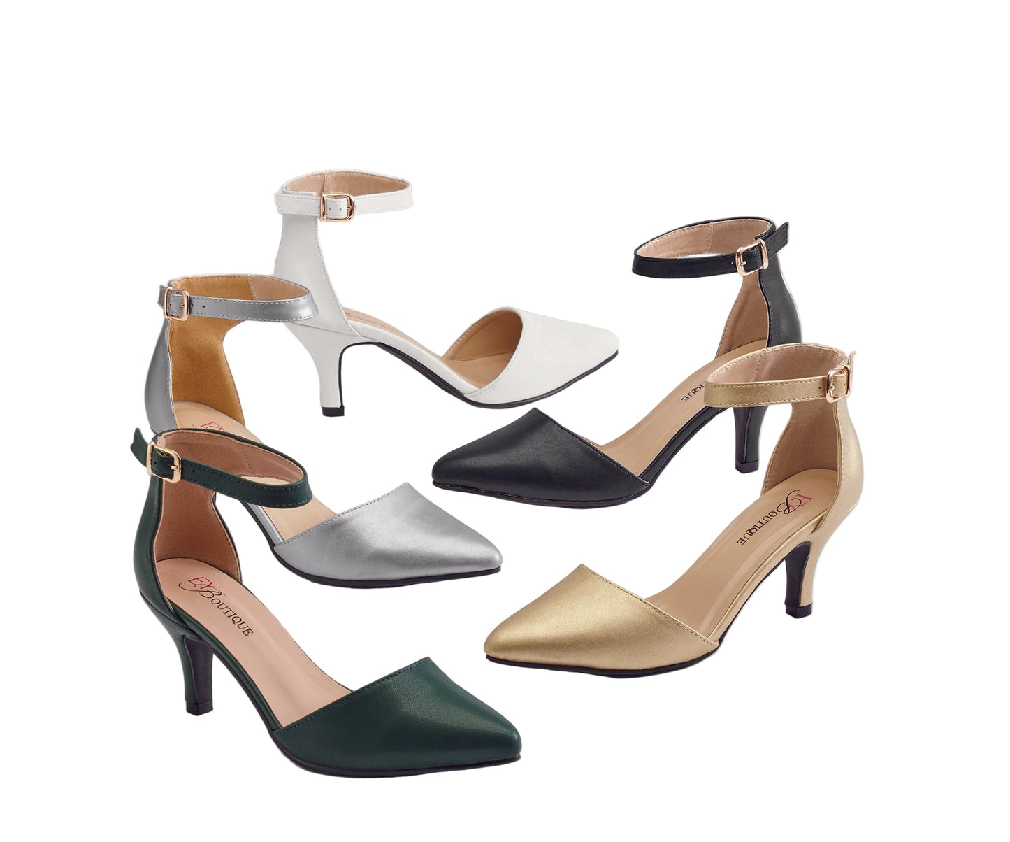 Zapato de tacón Simply Perfect con correa al tobillo de EY Boutique
