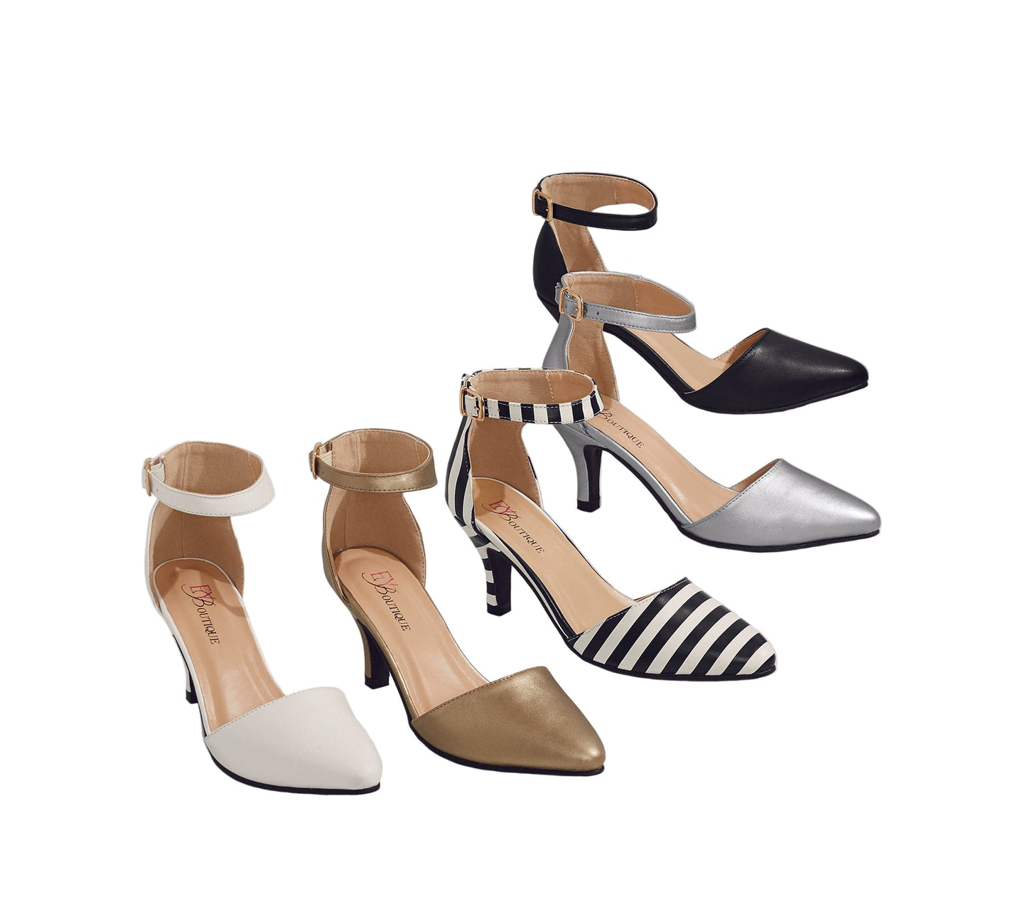Zapato de tacón Simply Perfect con correa al tobillo de EY Boutique