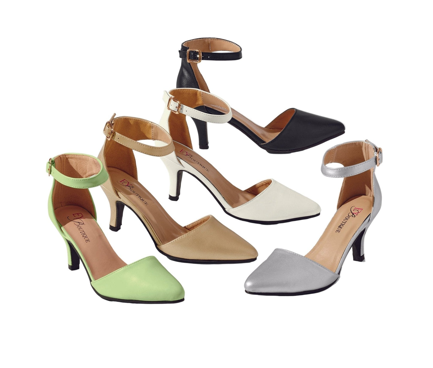Zapato de tacón Simply Perfect con correa al tobillo de EY Boutique