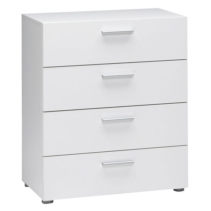Cómoda/Buró Contemporáneo Blanco de 4 Cajones para Dormitorio