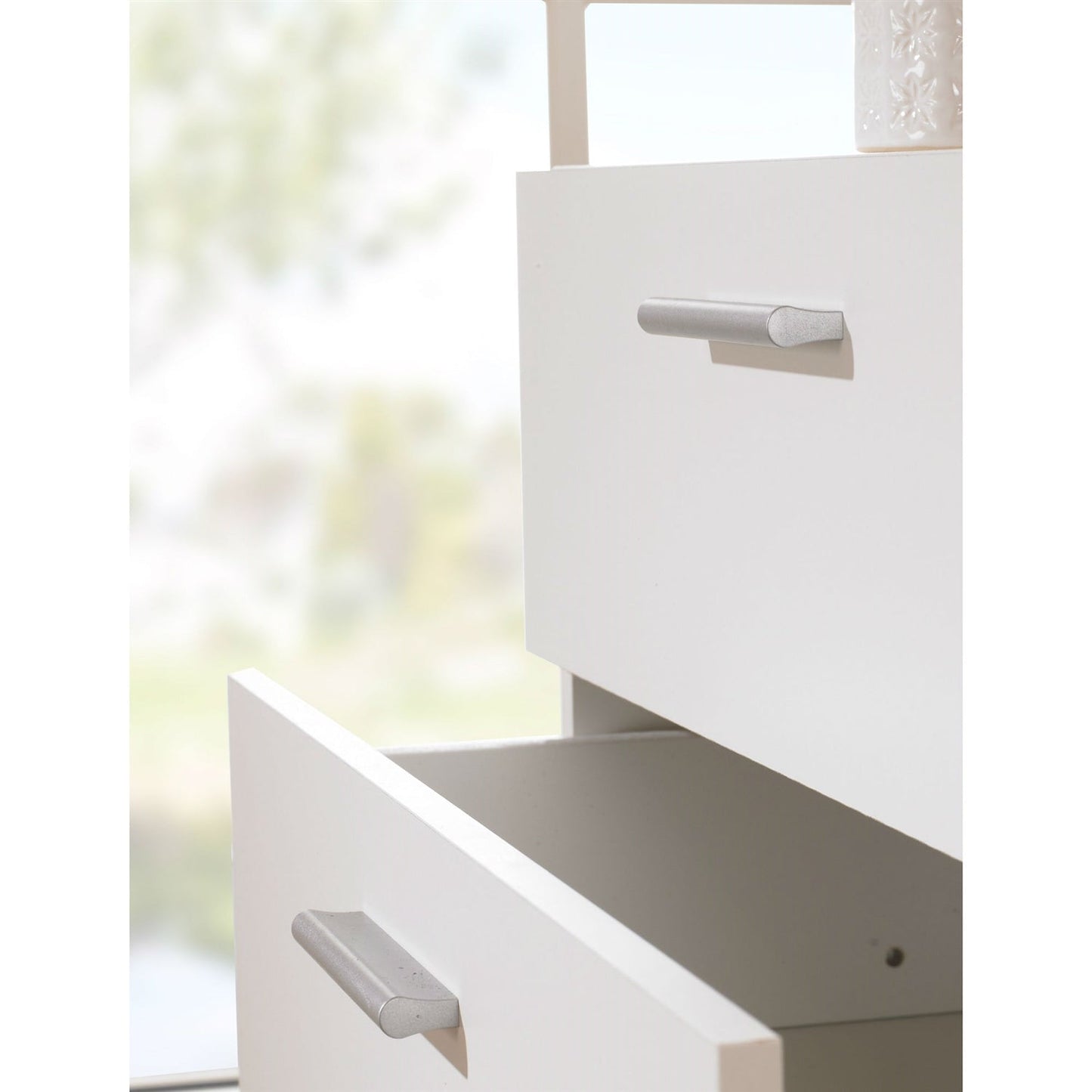 Cómoda/Buró Contemporáneo Blanco de 4 Cajones para Dormitorio