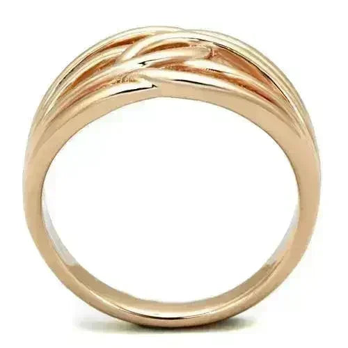 Rose Gold Stainless Steel Ring – IP Plated Band with No Stone | TK1696