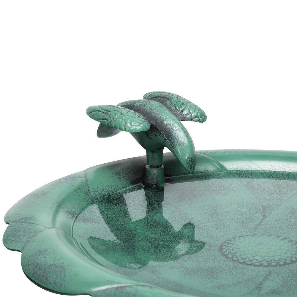 Bañera para pájaros de polipropileno resistente a la intemperie en acabado verde oscuro