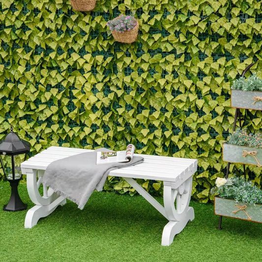 Banco de jardín de abeto estilo rústico para 2 personas con acabado blanco para exteriores