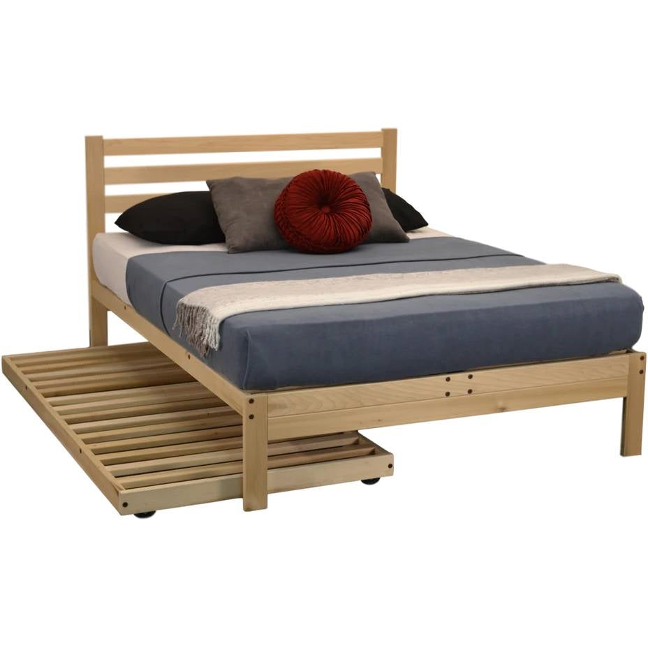 Base de cama nido doble de madera maciza con ruedas - Hecho en EE. UU.