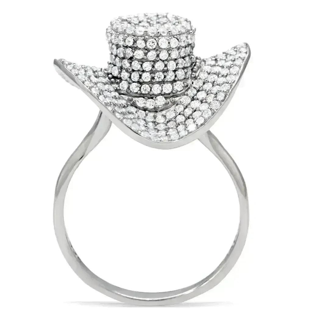 TS015 Rhodium Sterling Silver Ring – AAA Clear CZ Solitaire