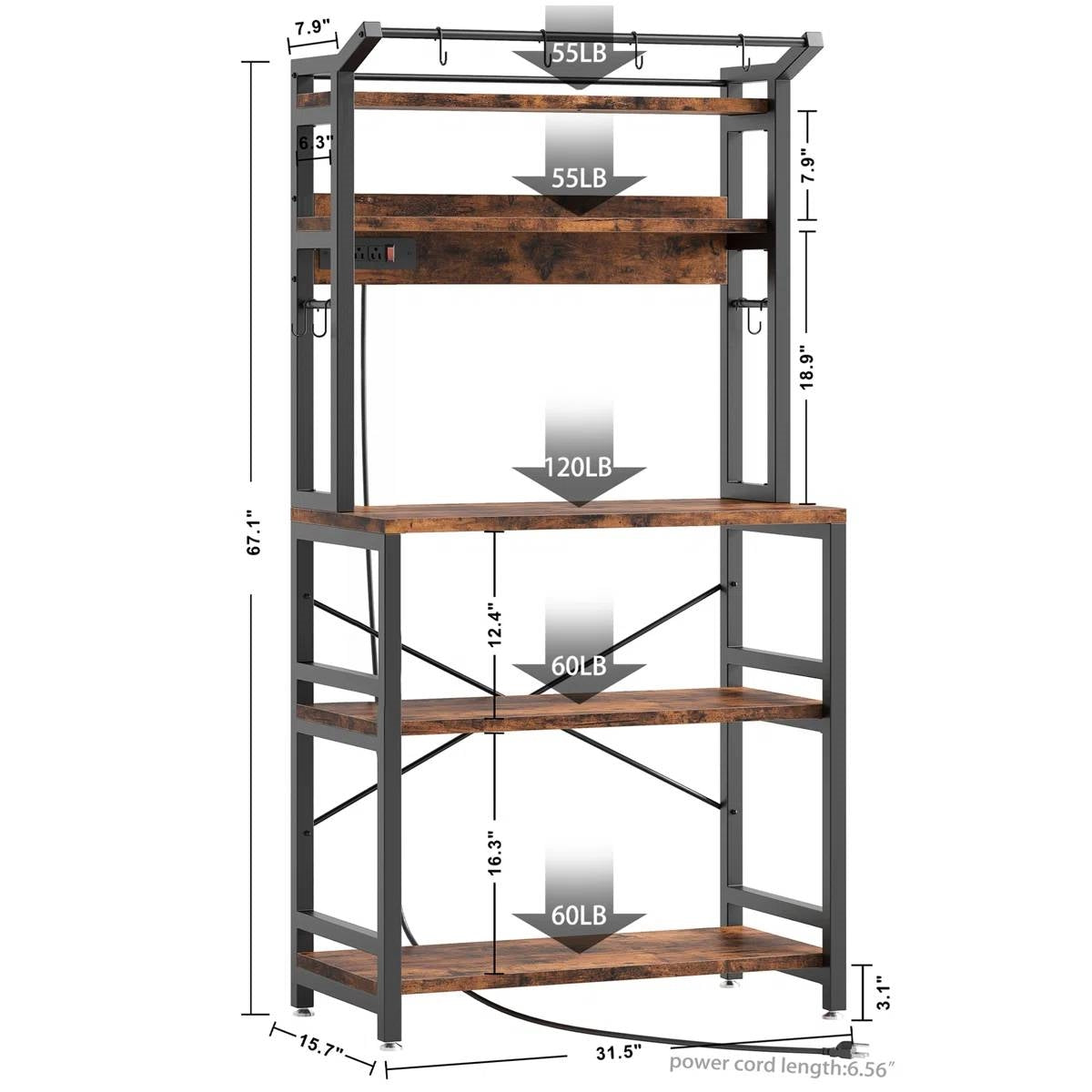 Estante para panadero moderno de alta resistencia para cocina, sala de estar, oficina