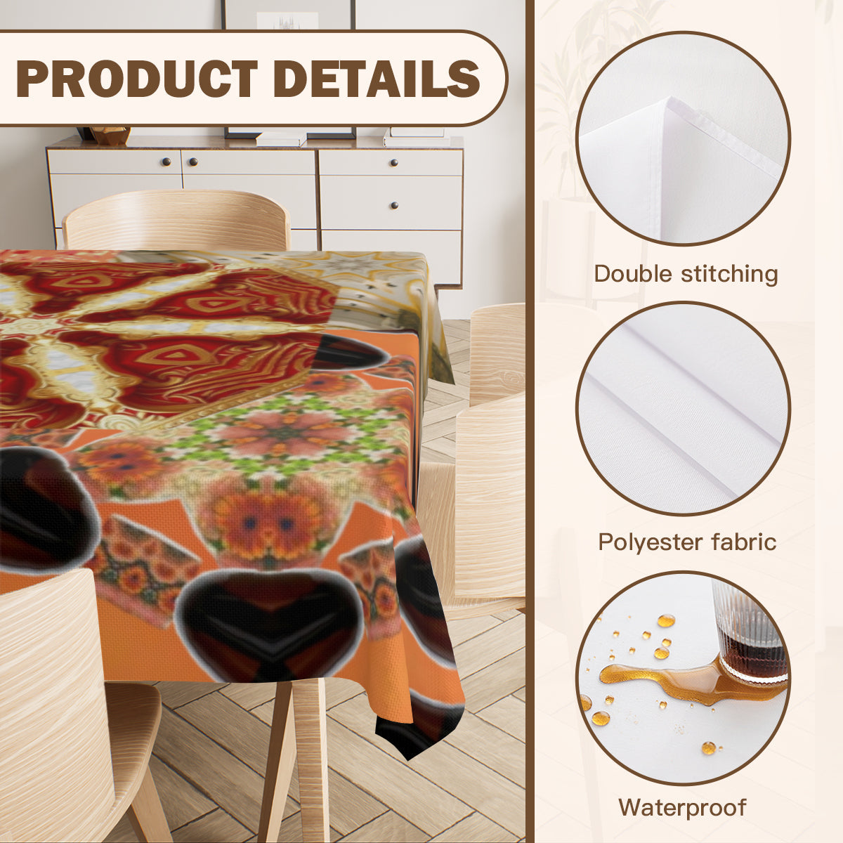 Heritage Revival Quilt Design Square Tablecloth - 2 sizes available