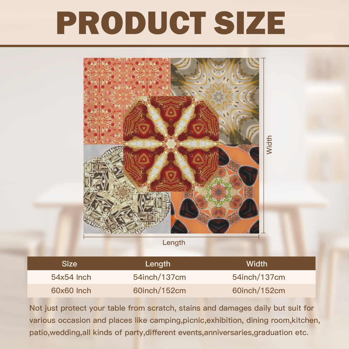 Heritage Revival Quilt Design Square Tablecloth - 2 sizes available
