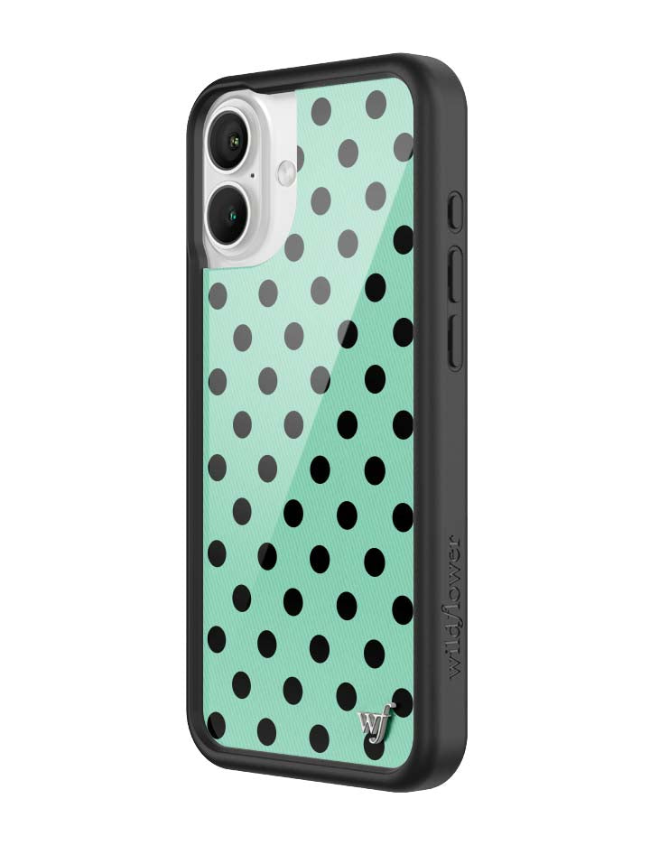 Polka Dot | Turquoise and Black iPhone Case
