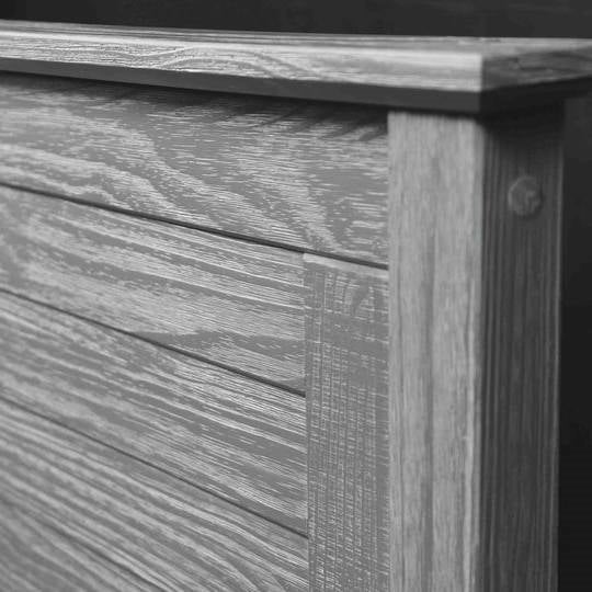 Cama de plataforma de madera maciza de pino de tamaño individual, estilo rústico costero o de granja en gris rústico