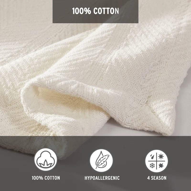 Manta Individual Crema Hueso Ligera 100 % Algodón - Lavable a Máquina
