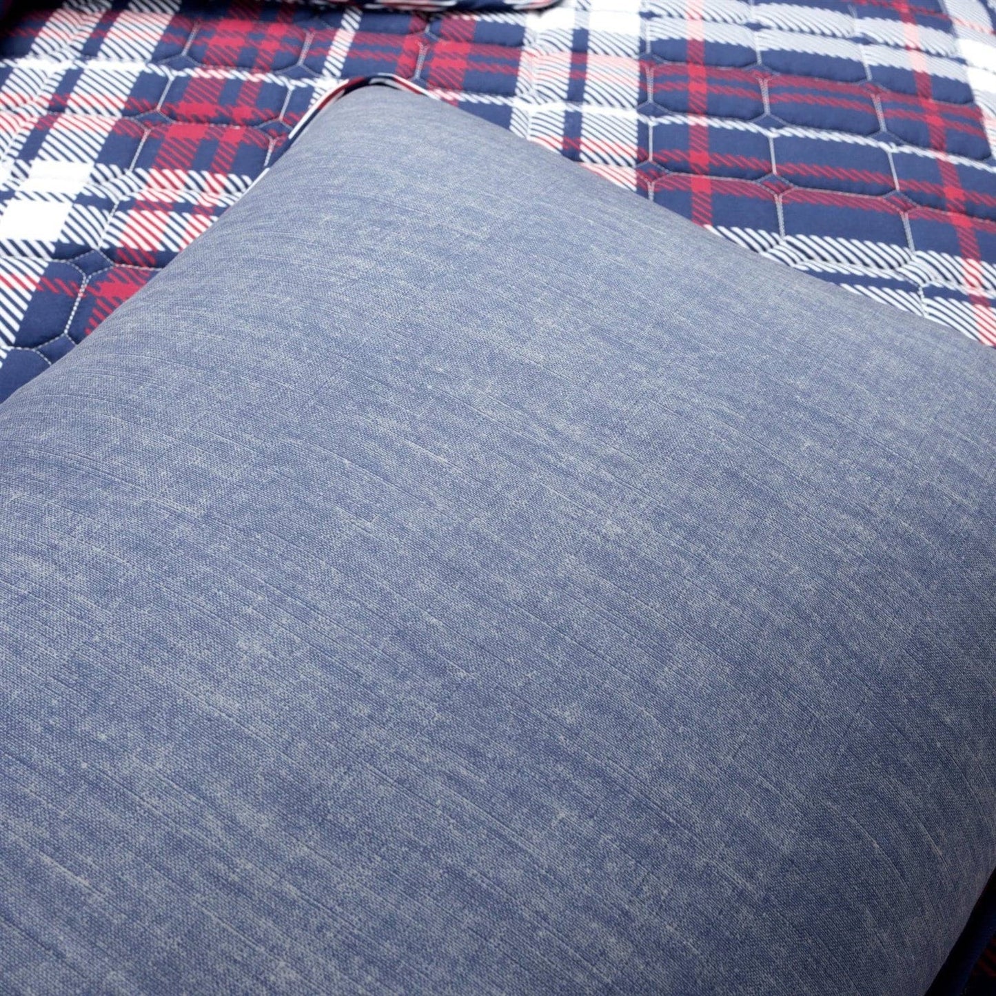 Juego de edredón ligero reversible de 2 piezas a cuadros tipo rústico individual/extragrande