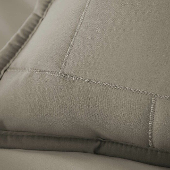 Juego de edredón reversible de 2 piezas de microfibra con diseño de ladrillo moderno para cama individual/individual XL en tono topo