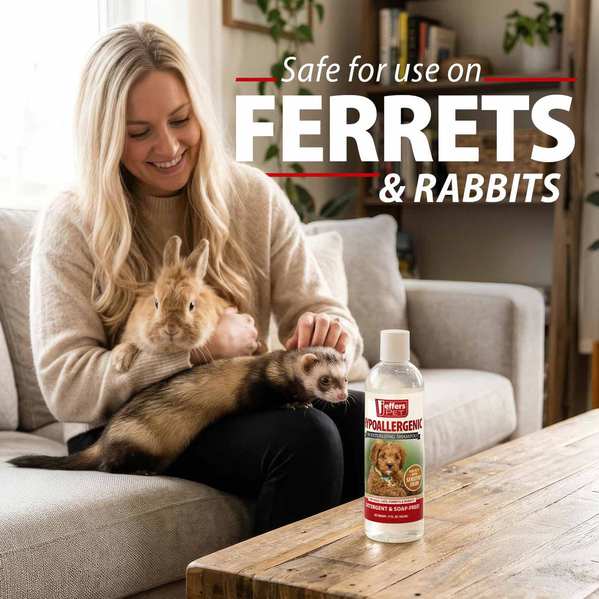 Champú hidratante hipoalergénico para mascotas Jeffers para pieles sensibles