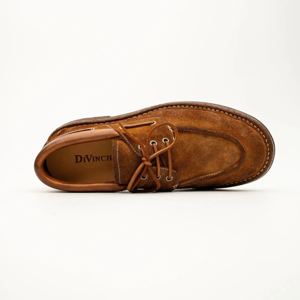 Brown Horse Butt Leather Moc-Toe Lace-Up Shoes