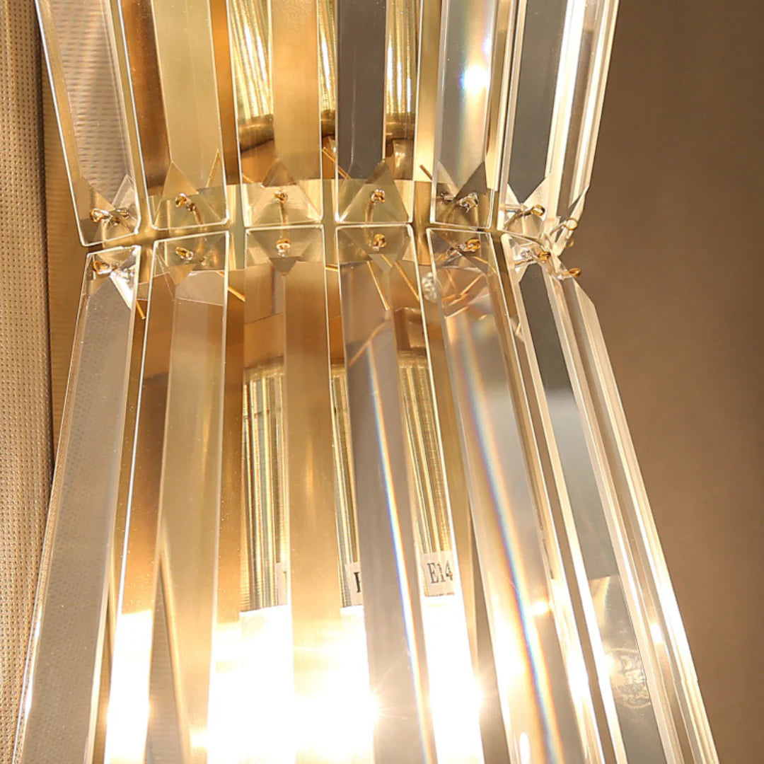 Aplique de pared cónico de cristal