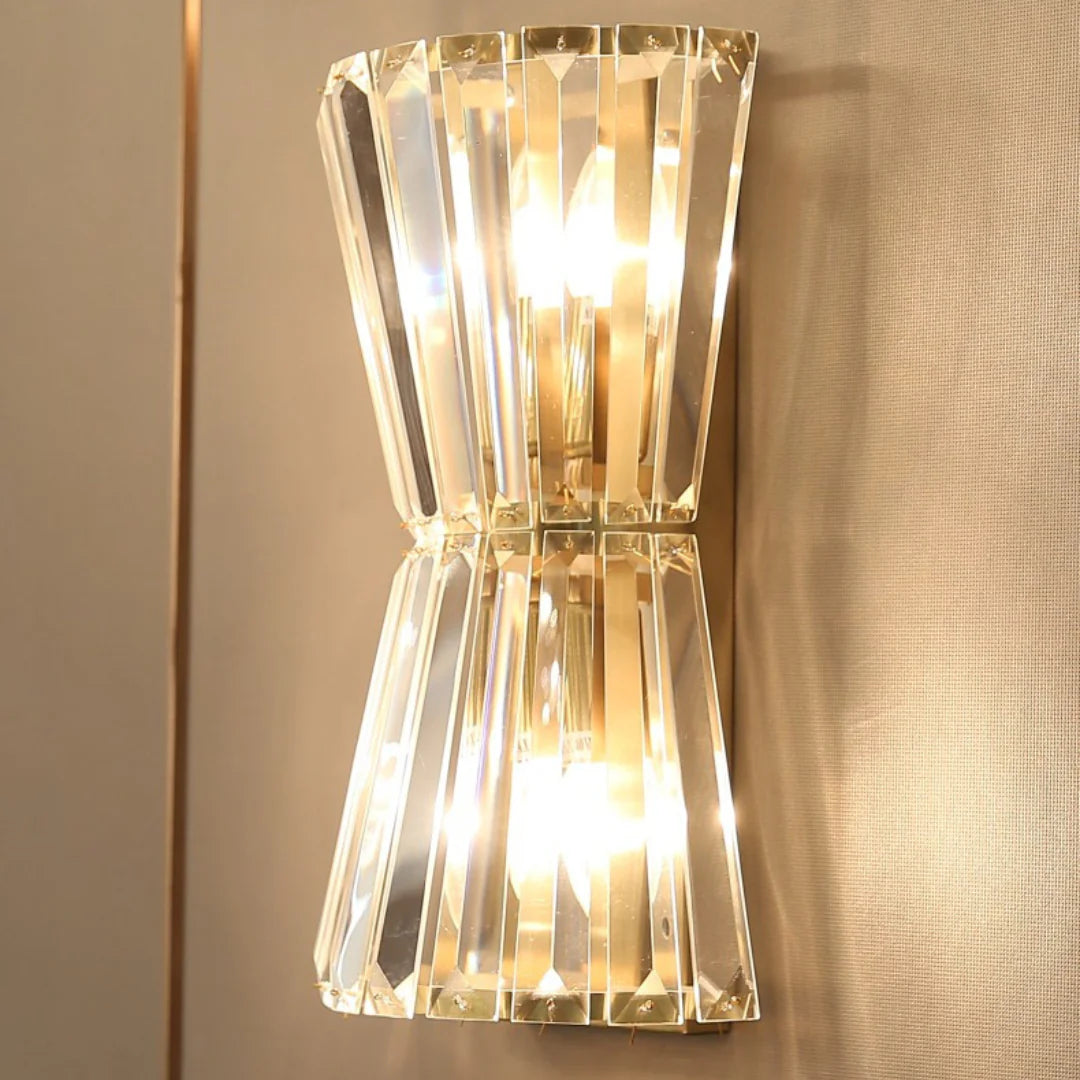 Aplique de pared cónico de cristal
