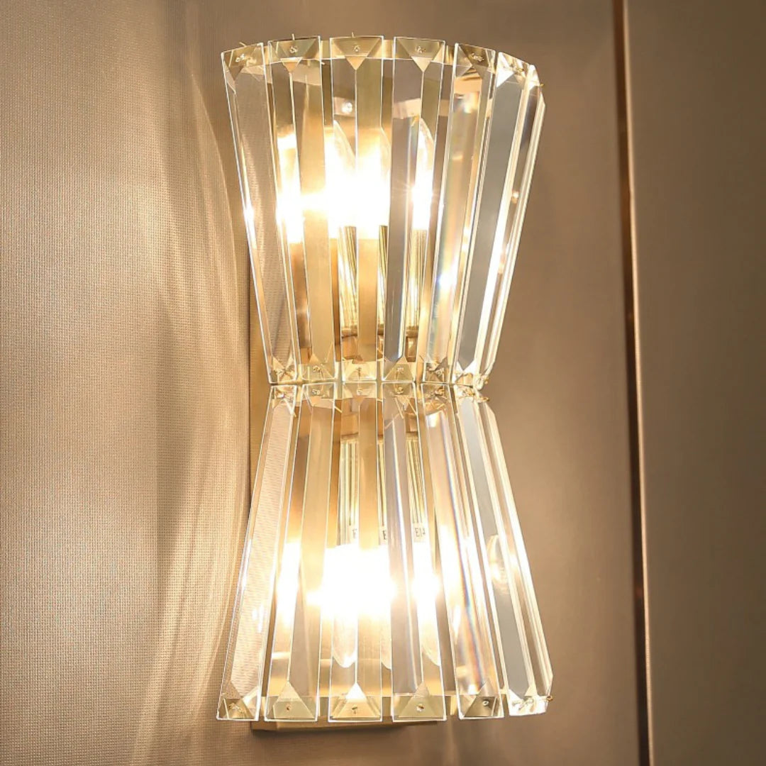 Aplique de pared cónico de cristal
