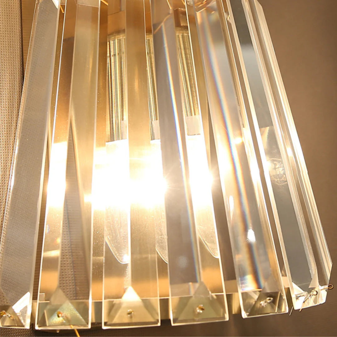 Aplique de pared cónico de cristal