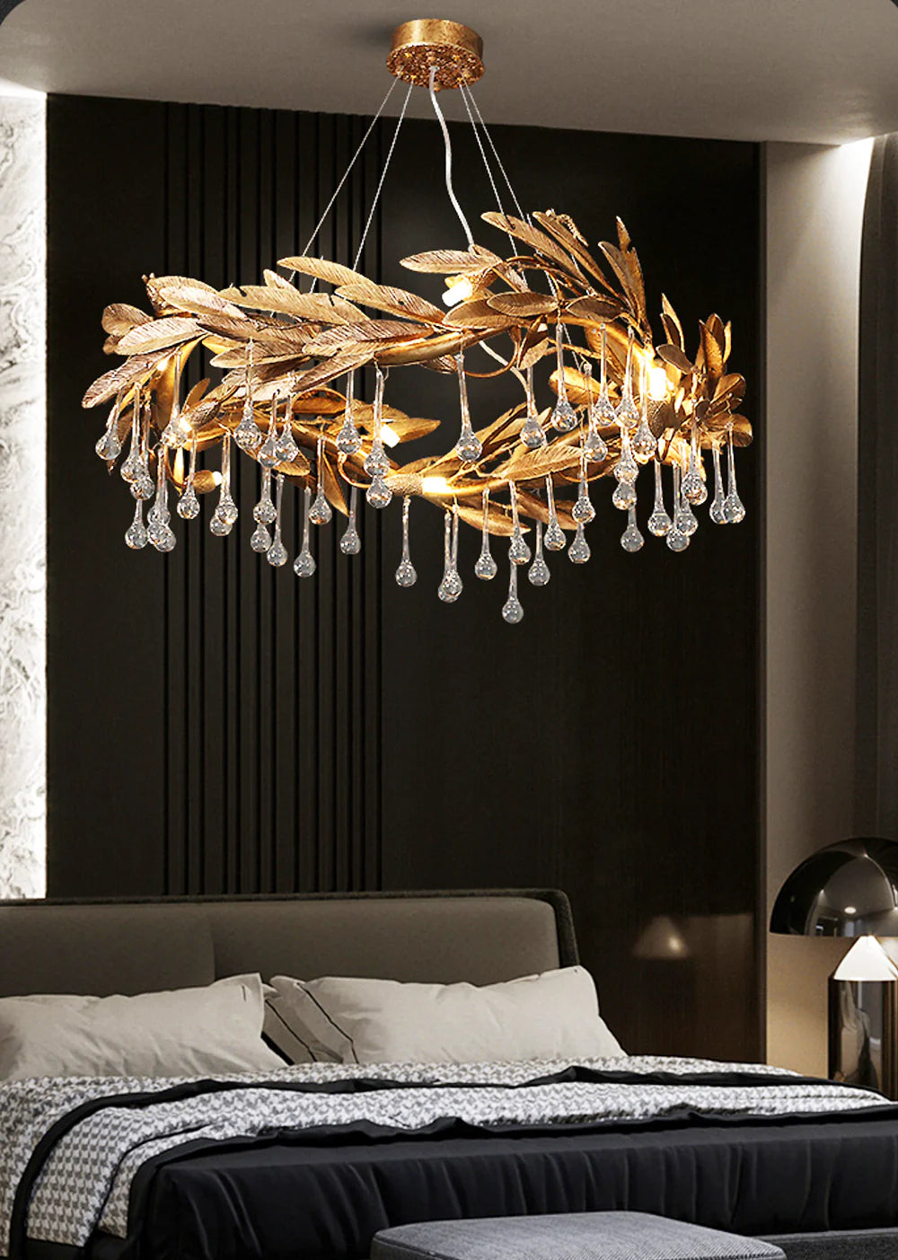 Candelabro Lágrima de Cristal con Aspas