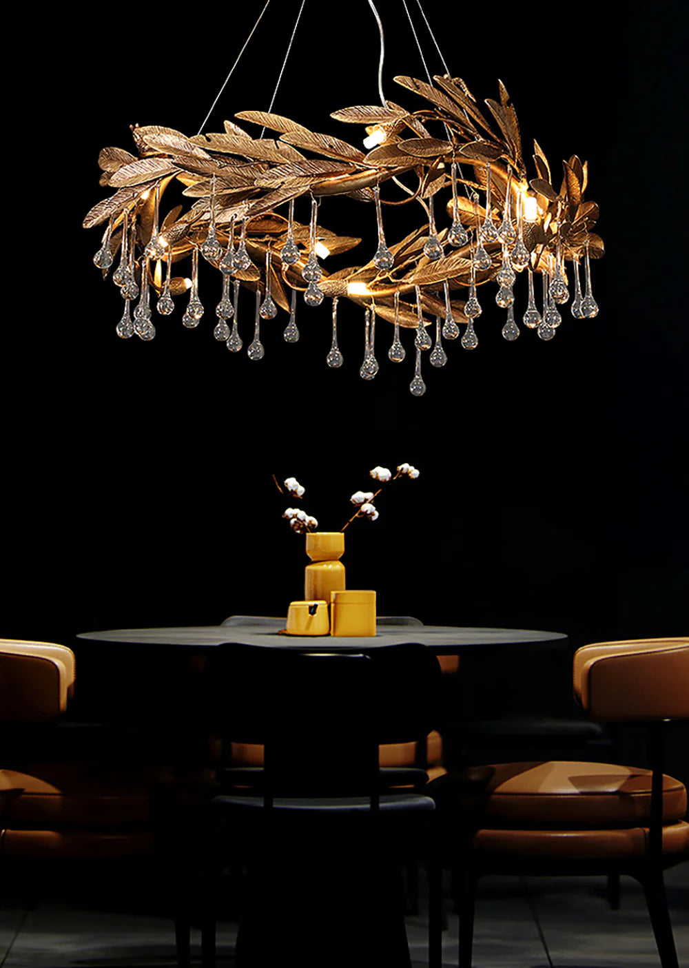Candelabro Lágrima de Cristal con Aspas